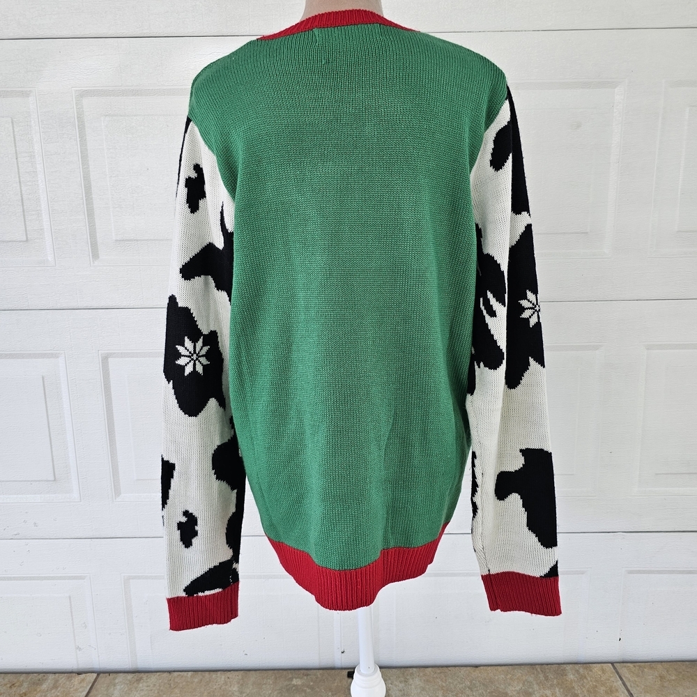 Jolly Sweaters Cow Christmas Ugly Sweater Large Festive Holiday Knit Retro Fun - Picture 5 of 12